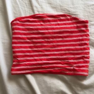 cute red and white tube top
